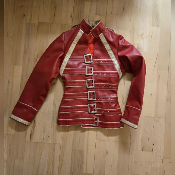 Queen Freddie Mercury red leather buckle concert jacket - Picture 6 of 9